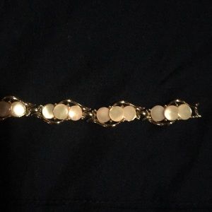 Marhill Mother of Pearl Vintage Gold Tone Bracelet